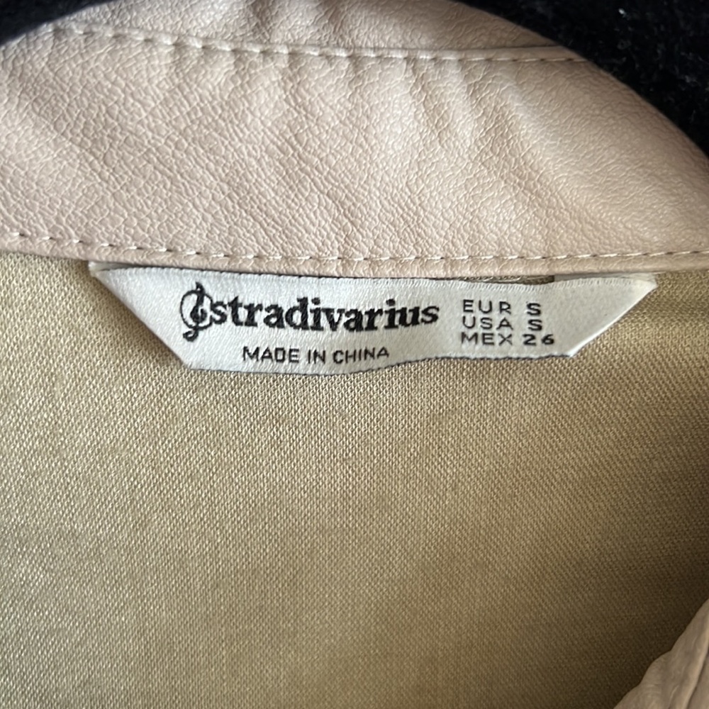 Stradivarius Long Sleeve Faux Leather Top - Picture 2 of 5